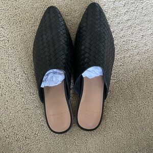 Marc Fisher Black Leather Mules